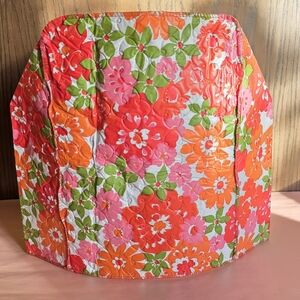 VTG 60s/70s Pink Orange Green Vibrant Flower Power Vinyl Small Appliance Cover